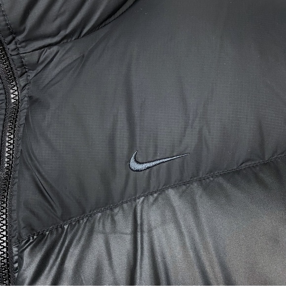 Nike RARE Vintage Y2k Swoosh Down 550 Puffer Zip Up Winter Bomber Jacket Black - Picture 12 of 15